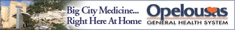 Banner: Opelousas General Health System. Big City Medicine Right Here at Home.