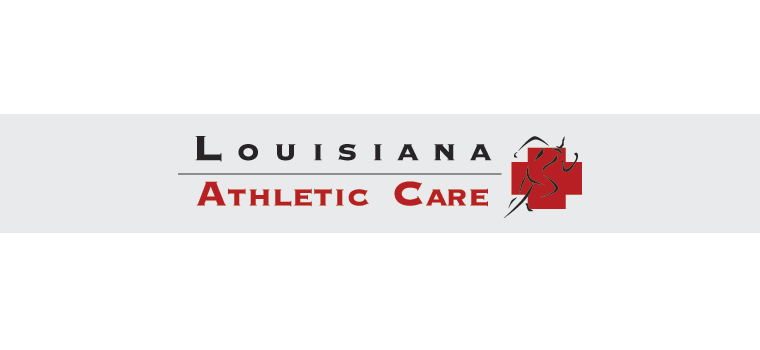Logo: Louisiana Athletic Care. Creating medical partnerships that deliver superior healthcare to athletes. 337-367-3331.